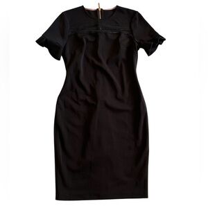 Ted Baker Black short sleeve ruffle business Midi Dress